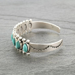 Outfit Flow - Artificial Turquoise Alloy Open Bracelet