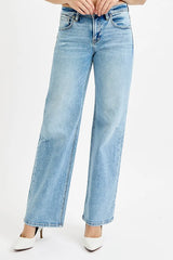 RISEN Full Size Low Rise Ankle Boyfriend Distressed Jeans Plus Size OutfitFlow