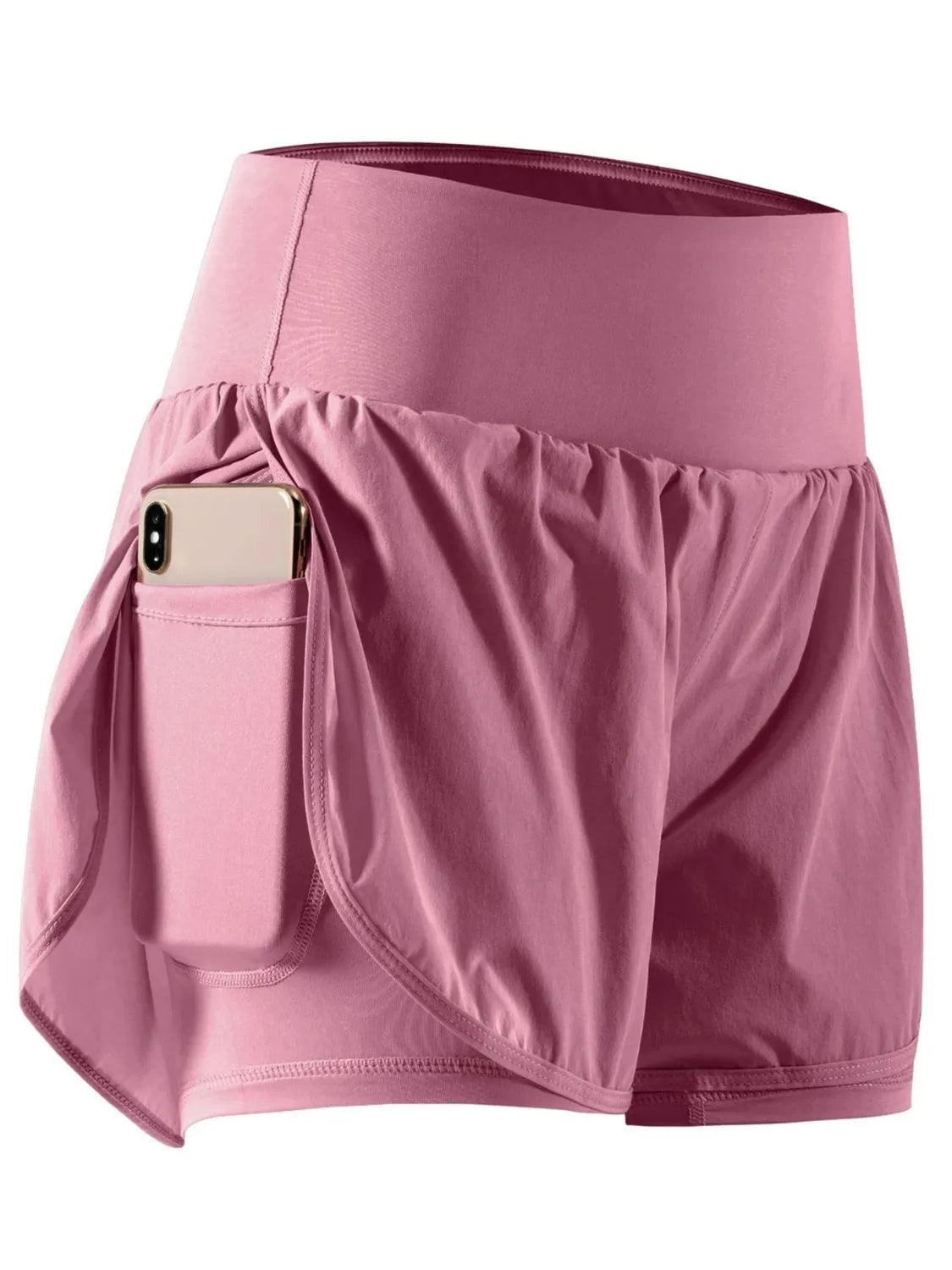 Pocketed High Waist Active Shorts Moonlit Mauve OutfitFlow