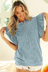 BiBi Mineral Washed Terry Top DENIM OutfitFlow