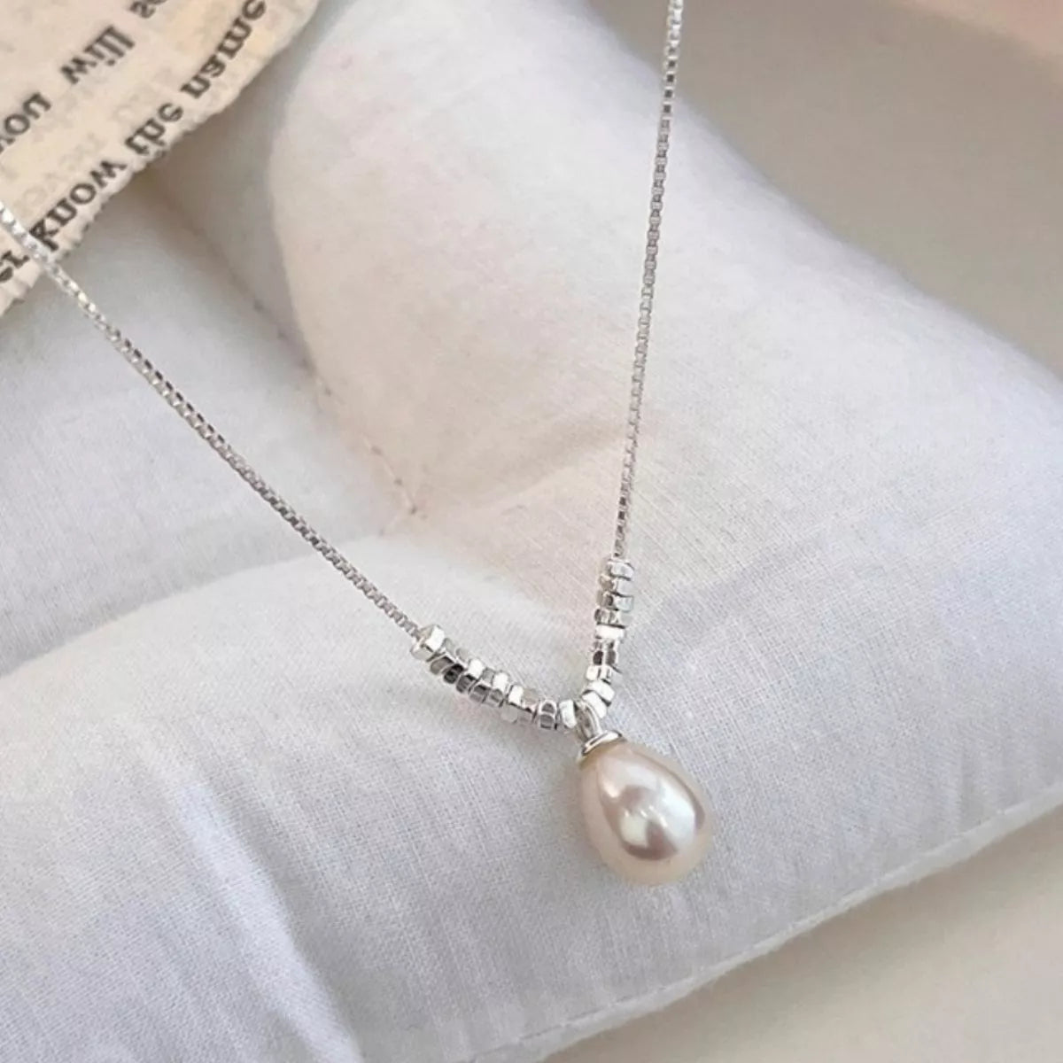 925 Sterling Silver Pearl Drop Necklace Trendsi