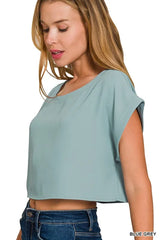 Zenana Heavy Woven Span Crop Tee & Skirt Set OutfitFlow