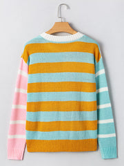 Color Block Striped Sweater OutfitFlow