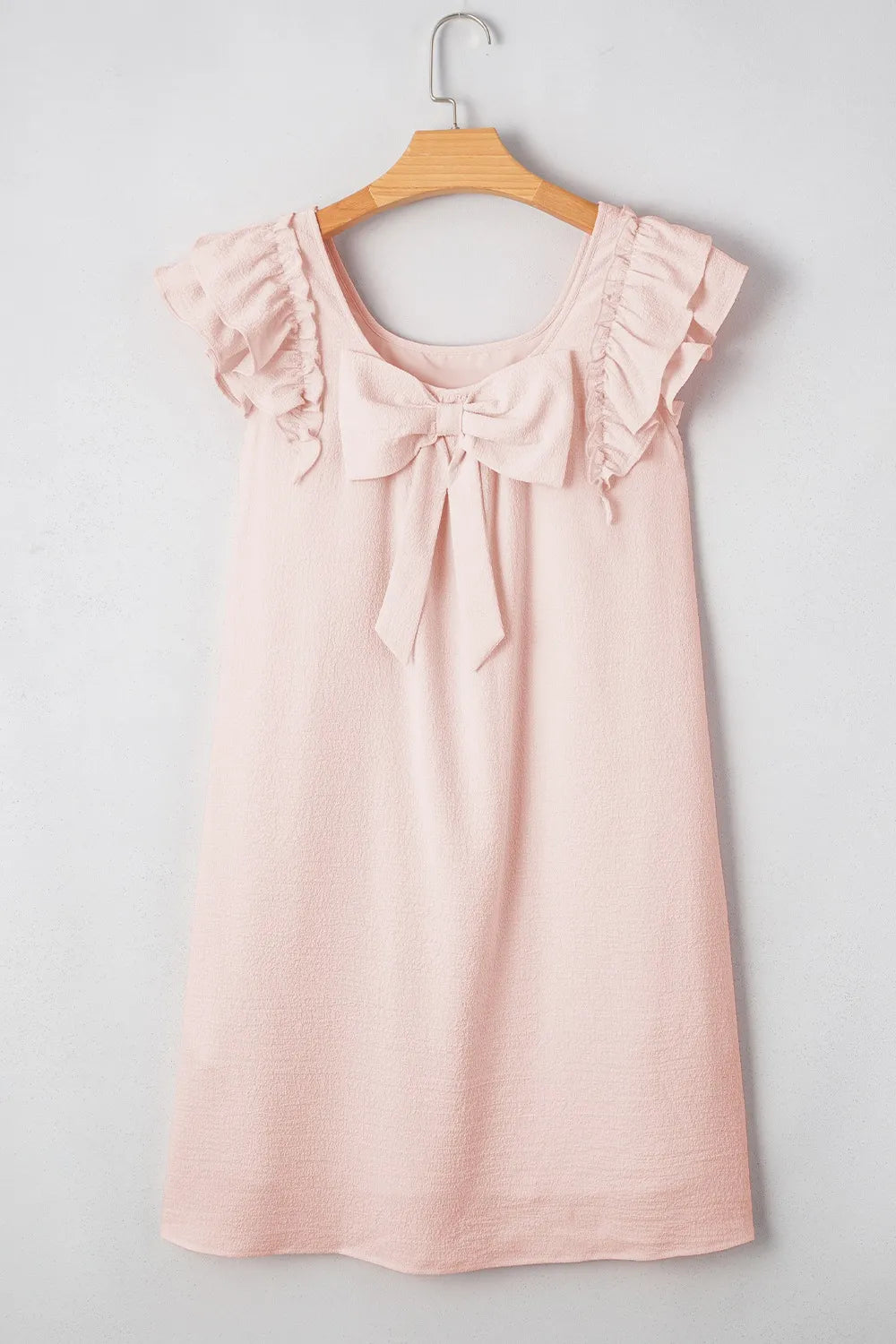 Ruffle Sleeve Bow Back Mini Dress OutfitFlow