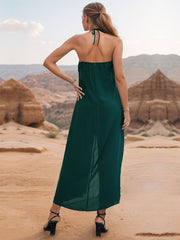 Perfee Layered Halter Neck Wide Leg Jumpsuit