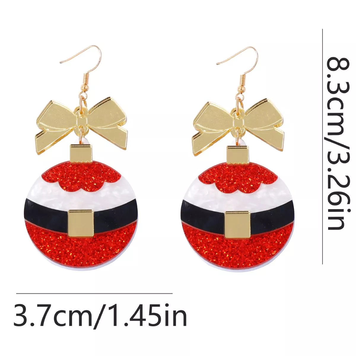 Christmas Dangle Earrings with Bow OutfitFlow