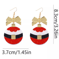 Christmas Dangle Earrings with Bow OutfitFlow