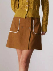 Button-Front Mini Skirt OutfitFlow
