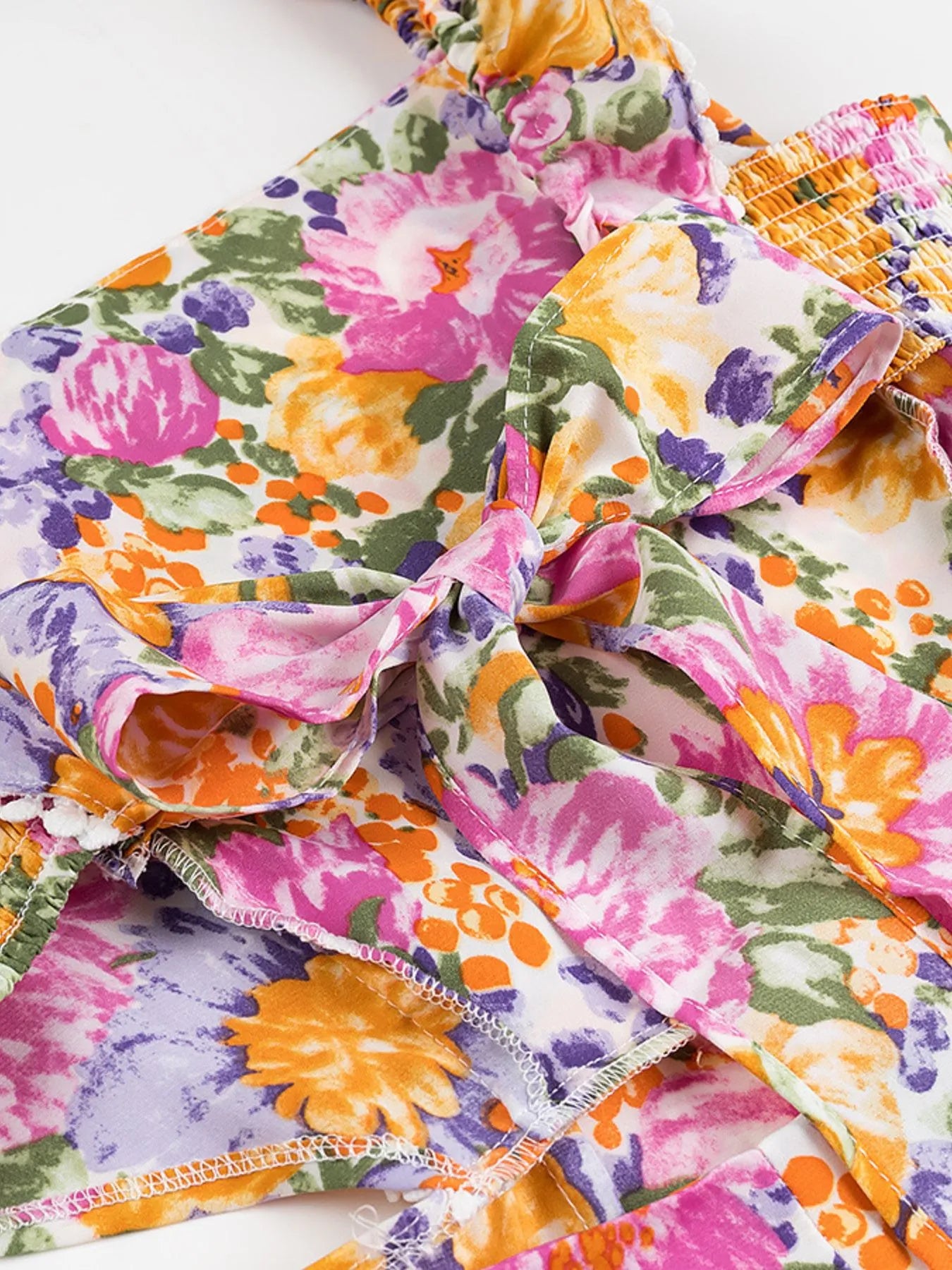 Floral Print Ruffled Hem Dress OutfitFlow