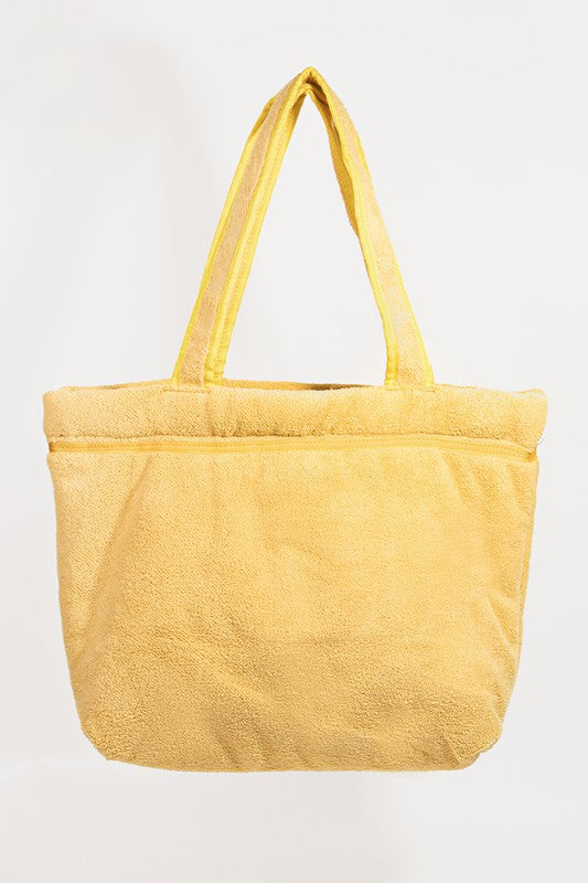 Fame Square Microfiber Tote Bag Yellow One Size OutfitFlow