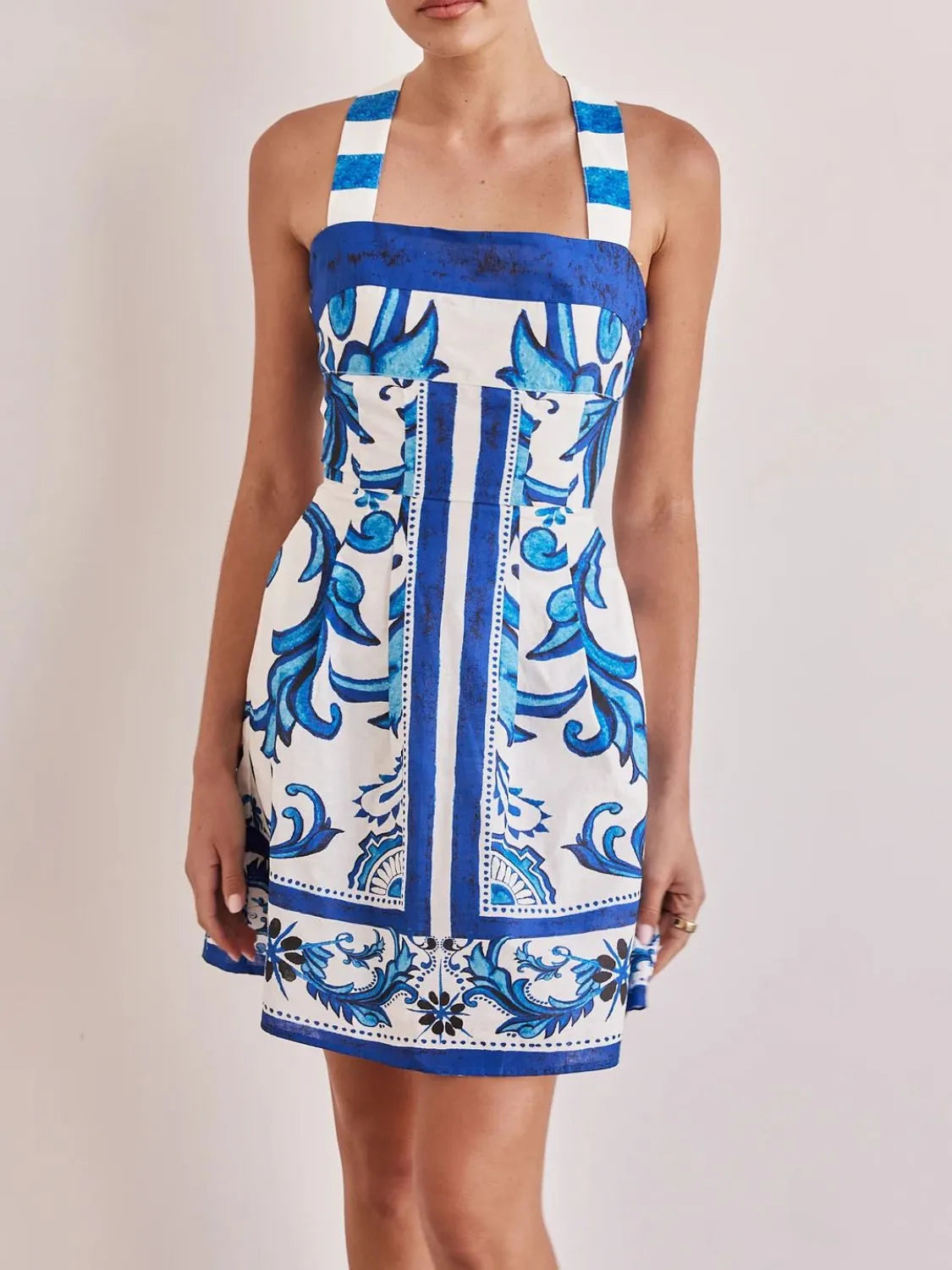 Printed Square Neck Midi Dress OutfitFlow