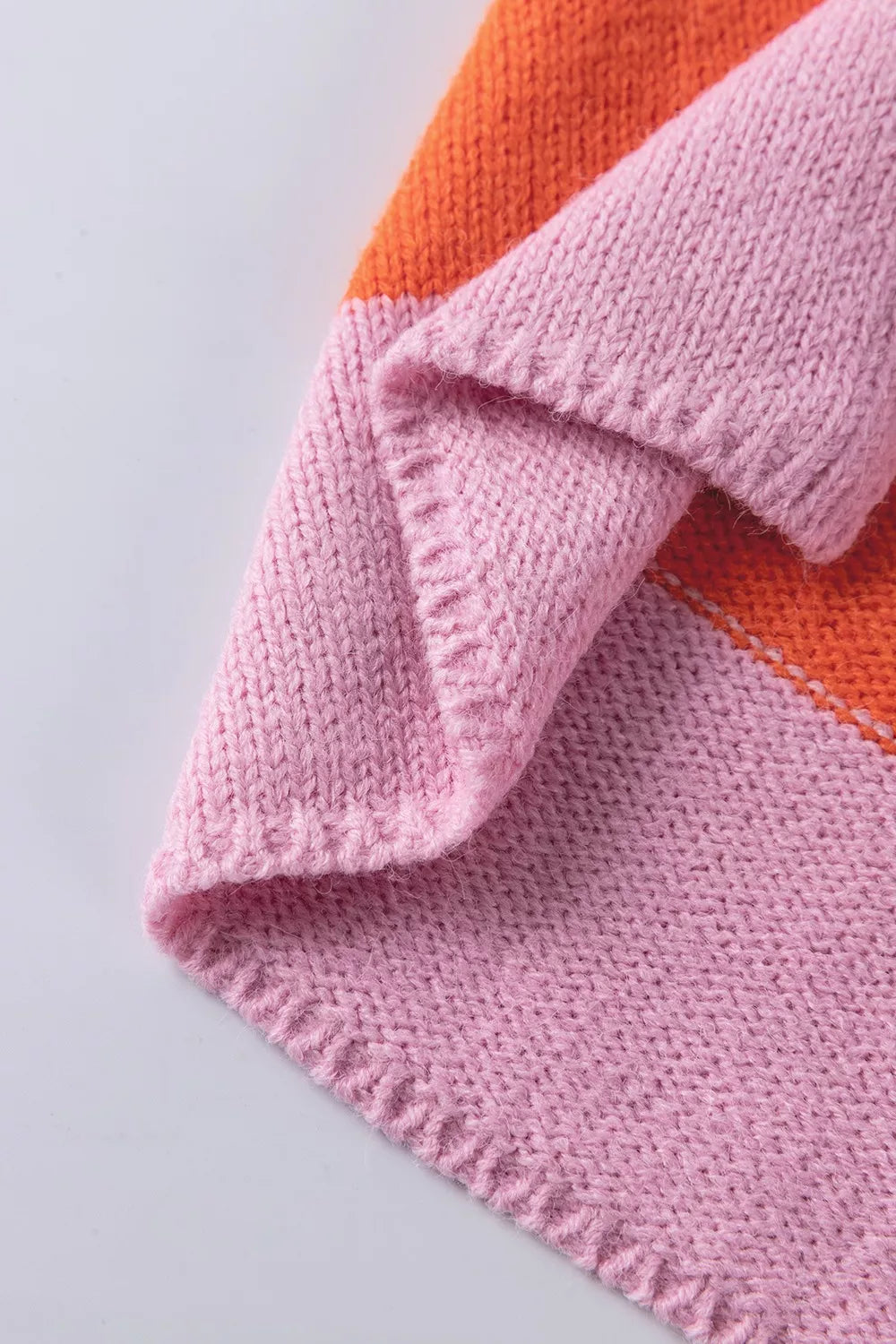 V-Neck Striped Color Block Knit Top OutfitFlow