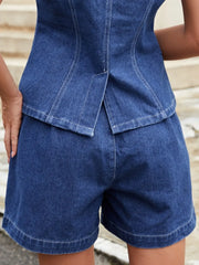 High-Waisted Denim Shorts OutfitFlow