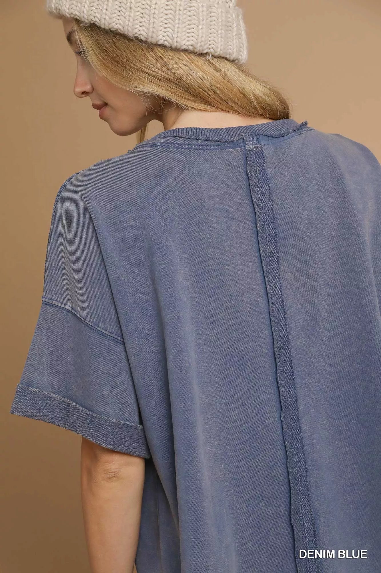 Umgee Mineral Wash Round Neck Top OutfitFlow
