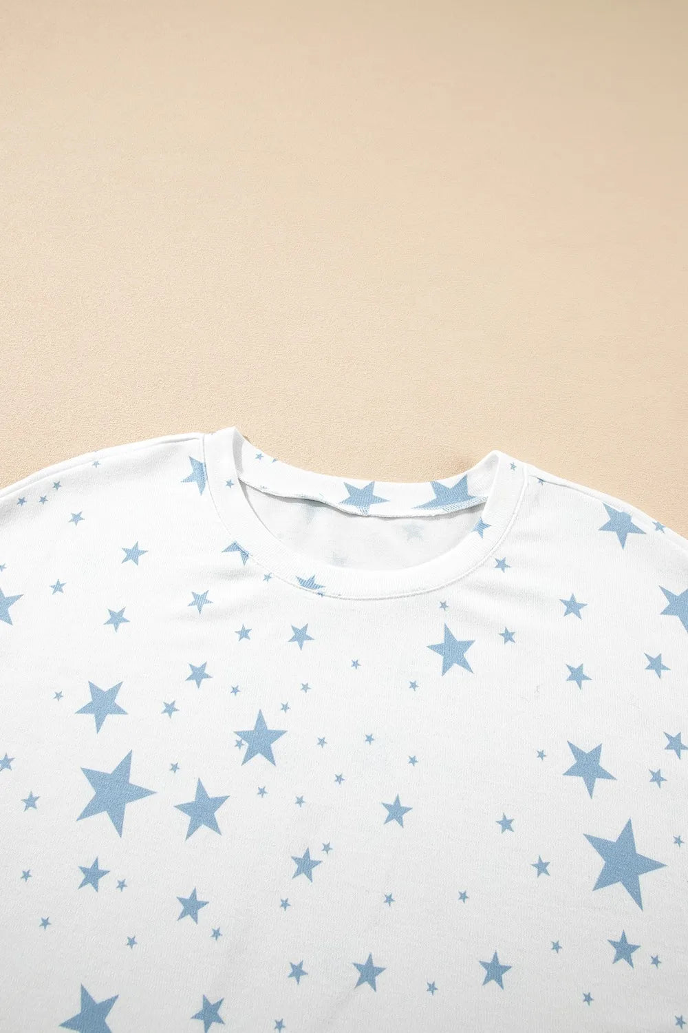 Stars Print Drop Shoulder Oversized T Shirt with Slits OutfitFlow