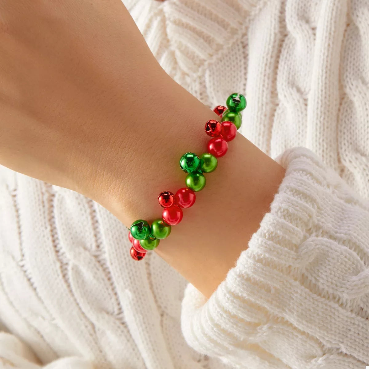 Christmas Holiday Beaded Bell Bracelet OutfitFlow