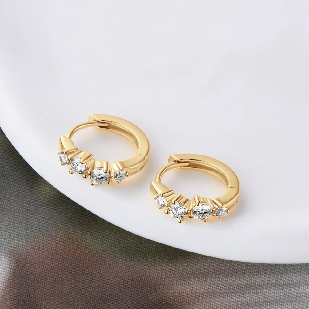 925 Sterling Silver Moissanite Huggie Earrings OutfitFlow