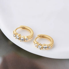 925 Sterling Silver Moissanite Huggie Earrings OutfitFlow