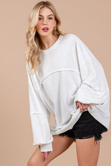 Ces Femme Exposed Seam Long Sleeve Sweatshirt OutfitFlow