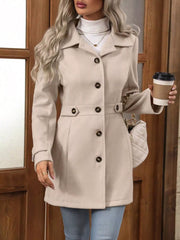 Button Up Long Sleeve Coat OutfitFlow