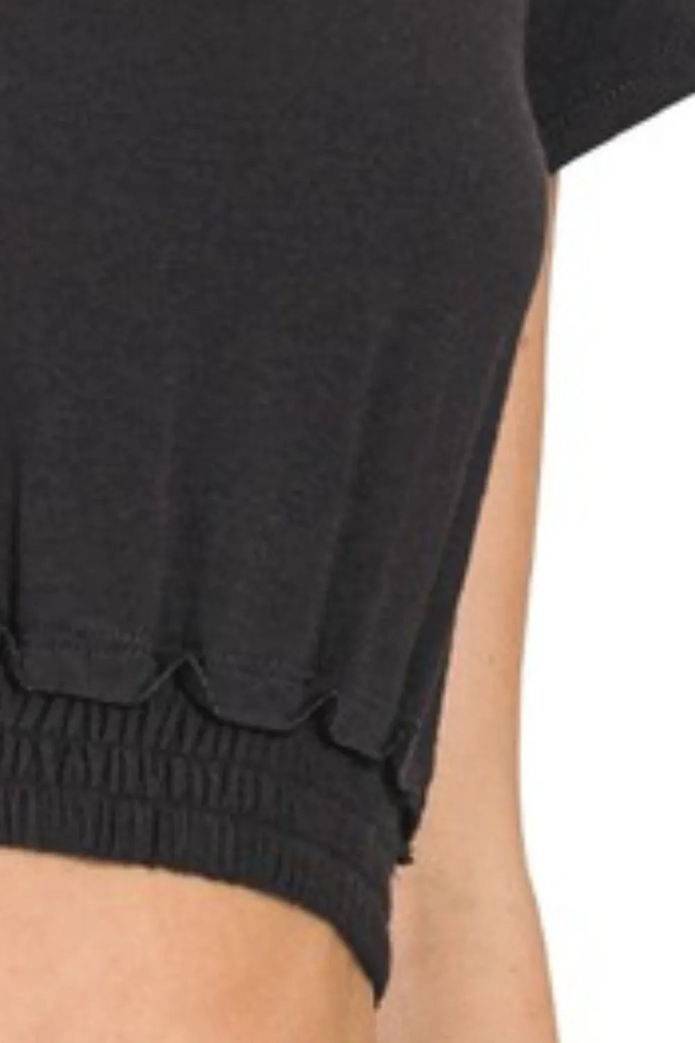 Zenana Elastic Hem Crop Top OutfitFlow