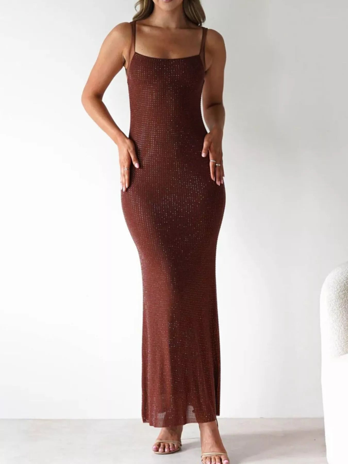 Backless Sleeveless Bodycon Maxi Dress OutfitFlow