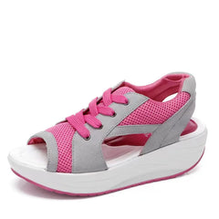Mesh Breathable Platform Sandals Pink OutfitFlow