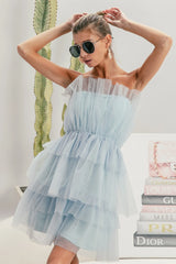 BiBi Sleeveless Layered Organza Dress OutfitFlow