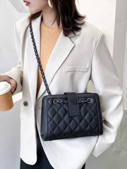 Quilted Chain Strap Shoulder Bag OutfitFlow