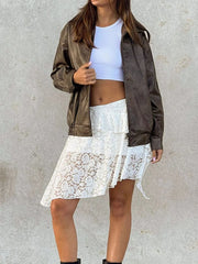 Lace Asymmetrical Mini Skirt OutfitFlow