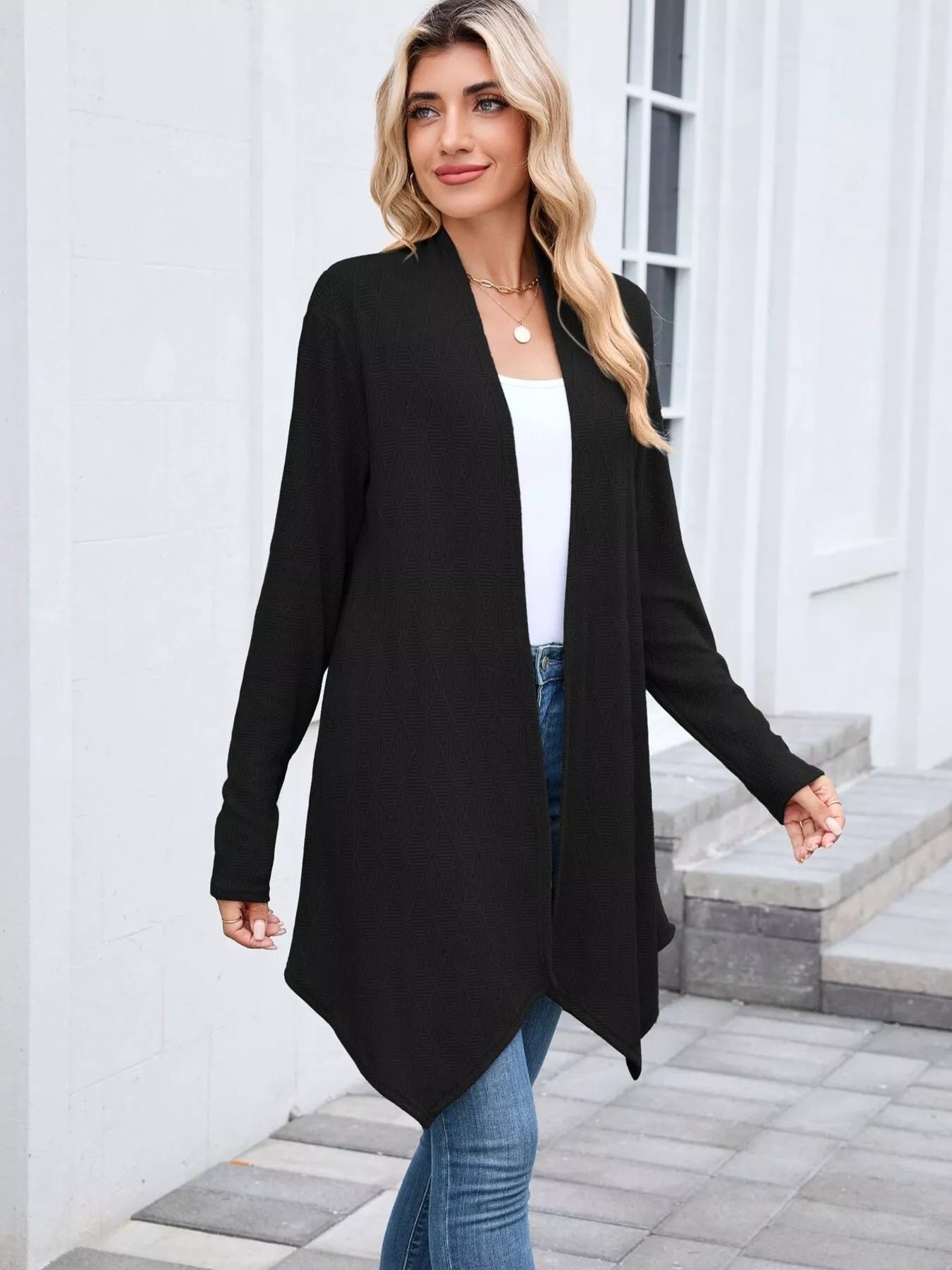 Open Front Long Cardigan OutfitFlow