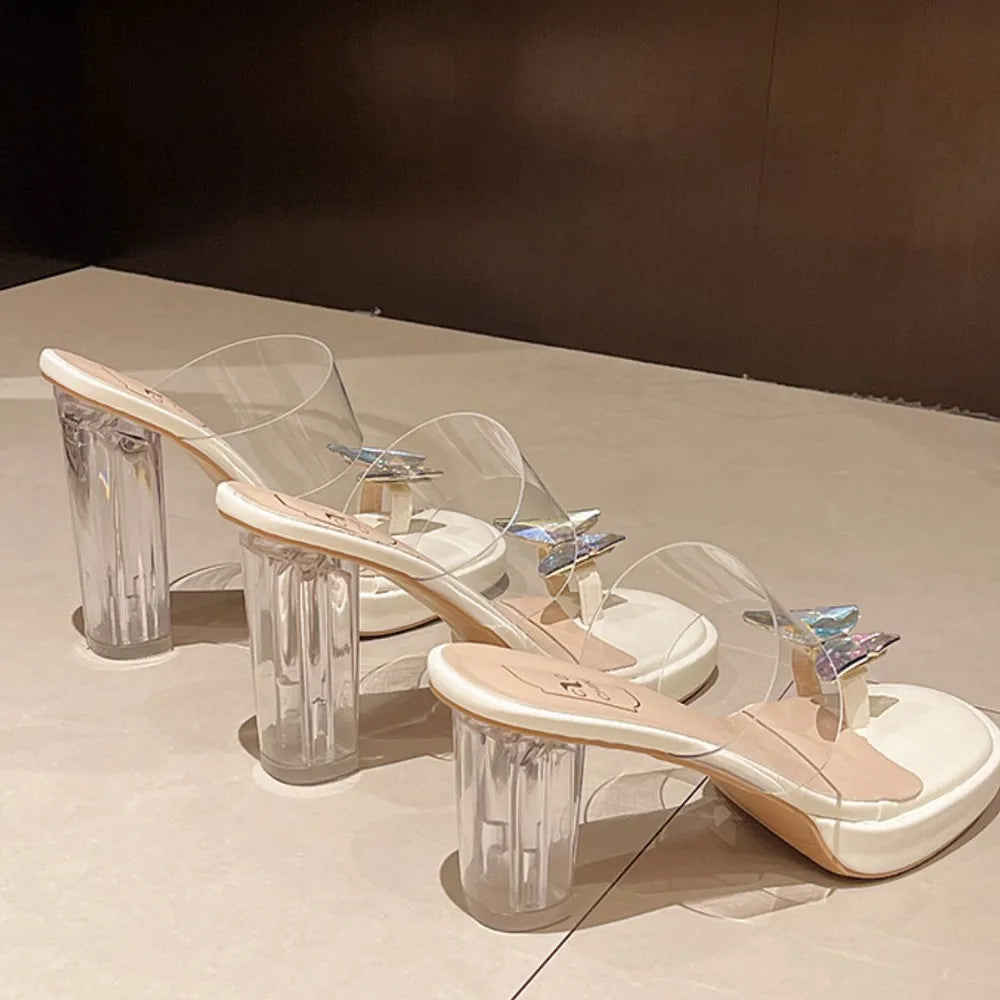 Toe Loop Block Heels Sandals OutfitFlow