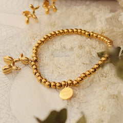 18K Gold-Plated Titanium Steel Puppy Shape Charm Bracelet OutfitFlow