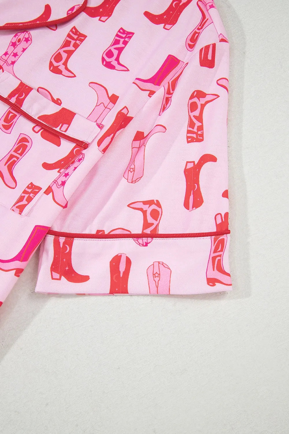Cowgirl Boots Printed Shirt and Shorts Set OutfitFlow