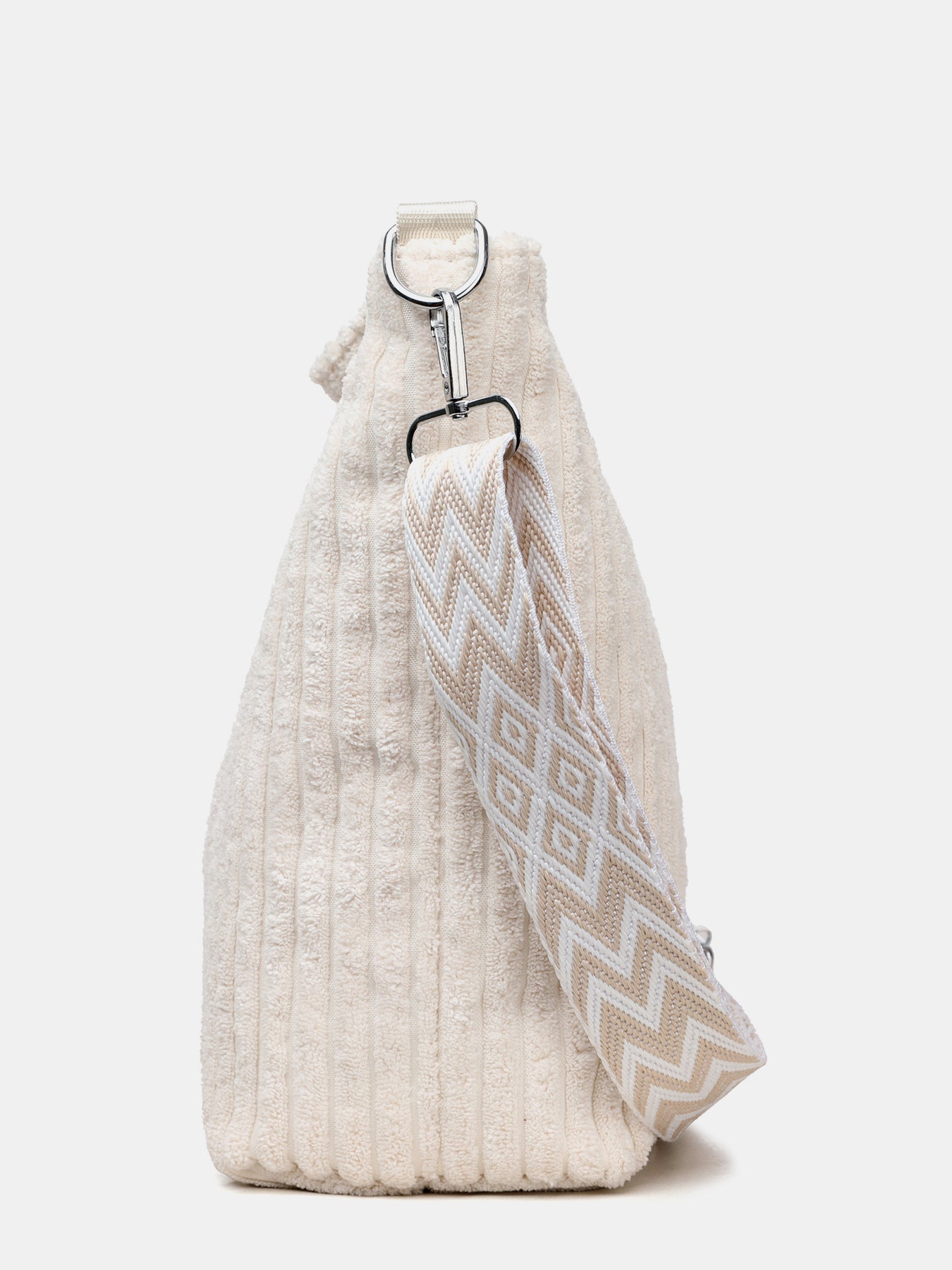 Corduroy Solid Color Crossbody Bag with Removable Strap OutfitFlow