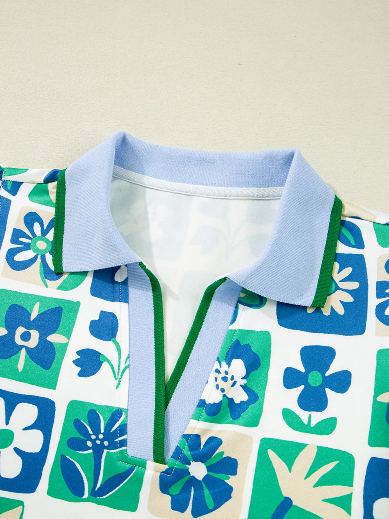 Floral Print Collared Blouse with Flutter Sleeves OutfitFlow