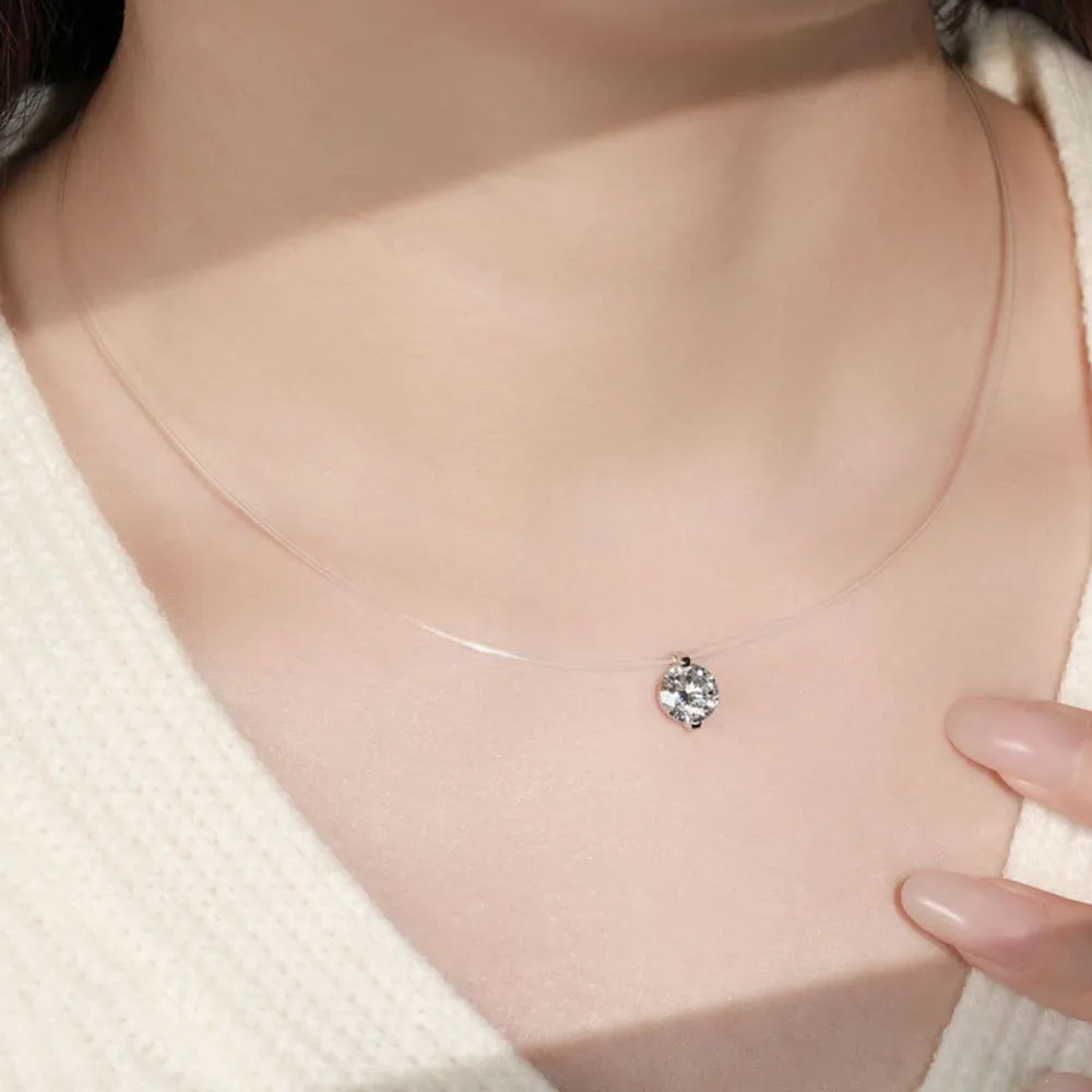 1 Carat Moissanite 925 Sterling Silver Necklace OutfitFlow