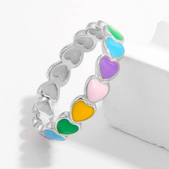 925 Sterling Silver Drip Oil Heart Ring OutfitFlow