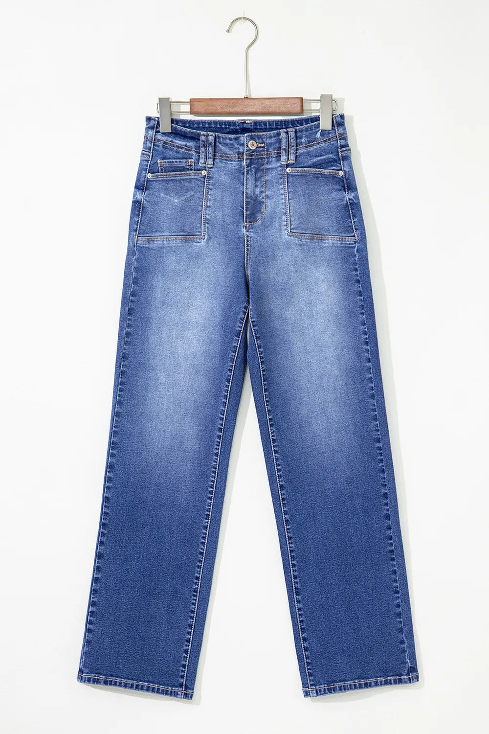 High-Waisted Wide-Leg Vintage Wash Jeans OutfitFlow
