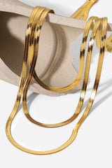 Triple-Layered Snake Chain Necklace OutfitFlow