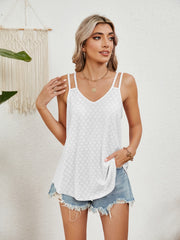 Florira Cutout Eyelet Tank OutfitFlow