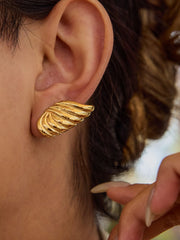 18K Gold-Plated Angel Wing Stud Earrings OutfitFlow