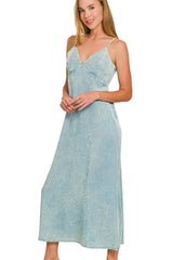 Zenana Tencel Mineral Washed Maxi Dress OutfitFlow