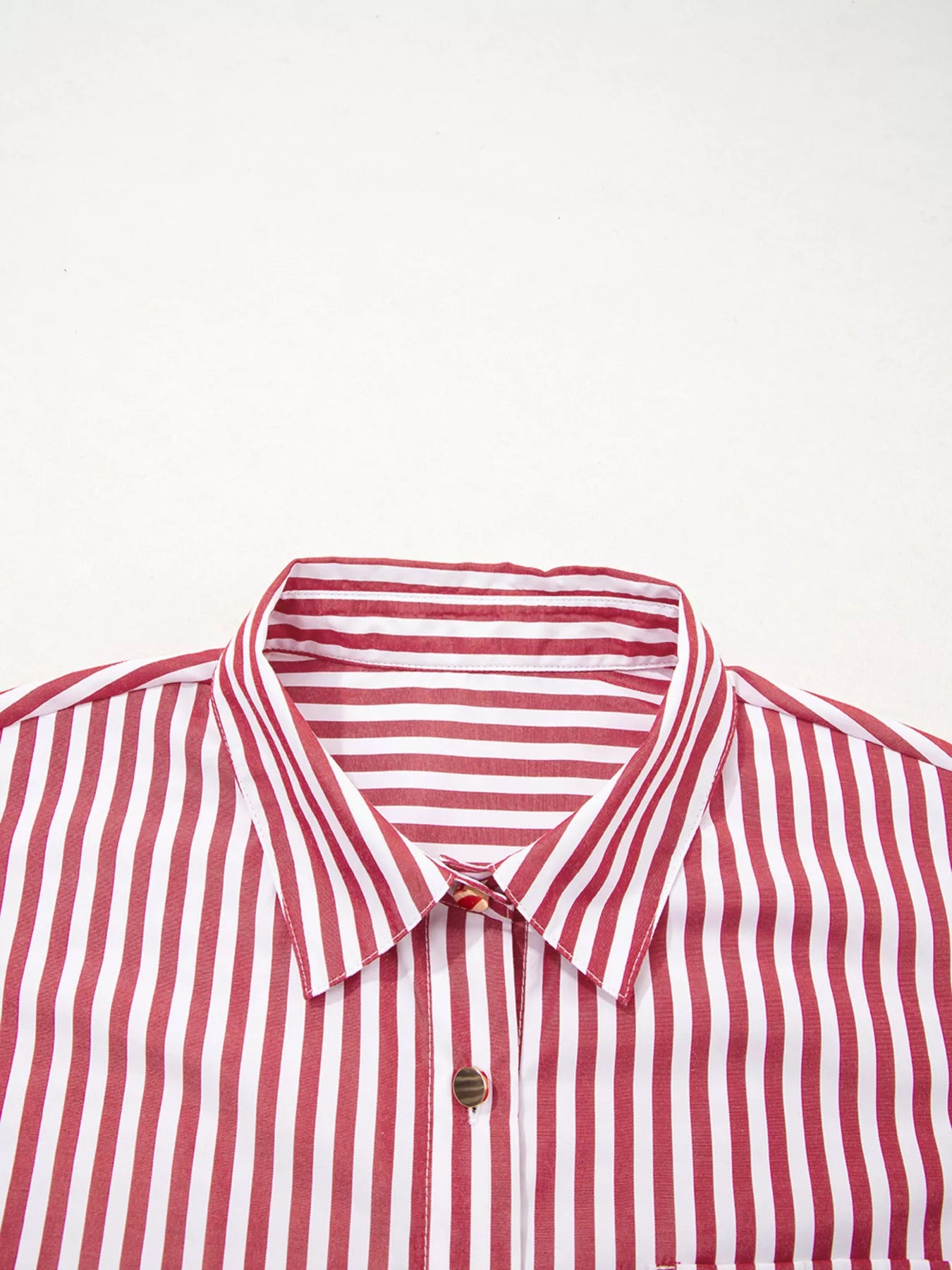 Striped Button-Up Long Sleeve Shirt OutfitFlow