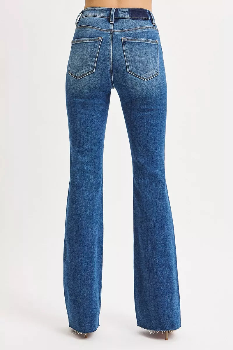 RISEN High Rise Flare Jeans OutfitFlow