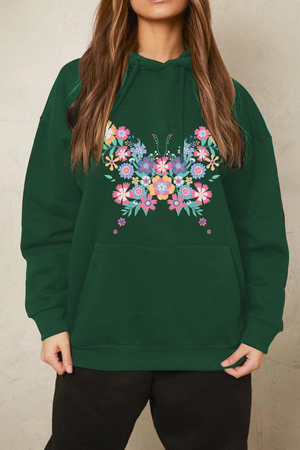 Outfit Flow - Simply Love Simply Love Full Size Floral Butterfly Graphic Hoodie