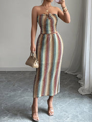 Printed Tube Top and Skirt Set OutfitFlow