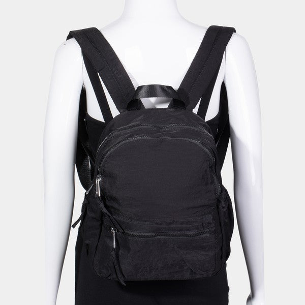 Outfit Flow - Fame Nylon Multi Pocket Backpack Bag