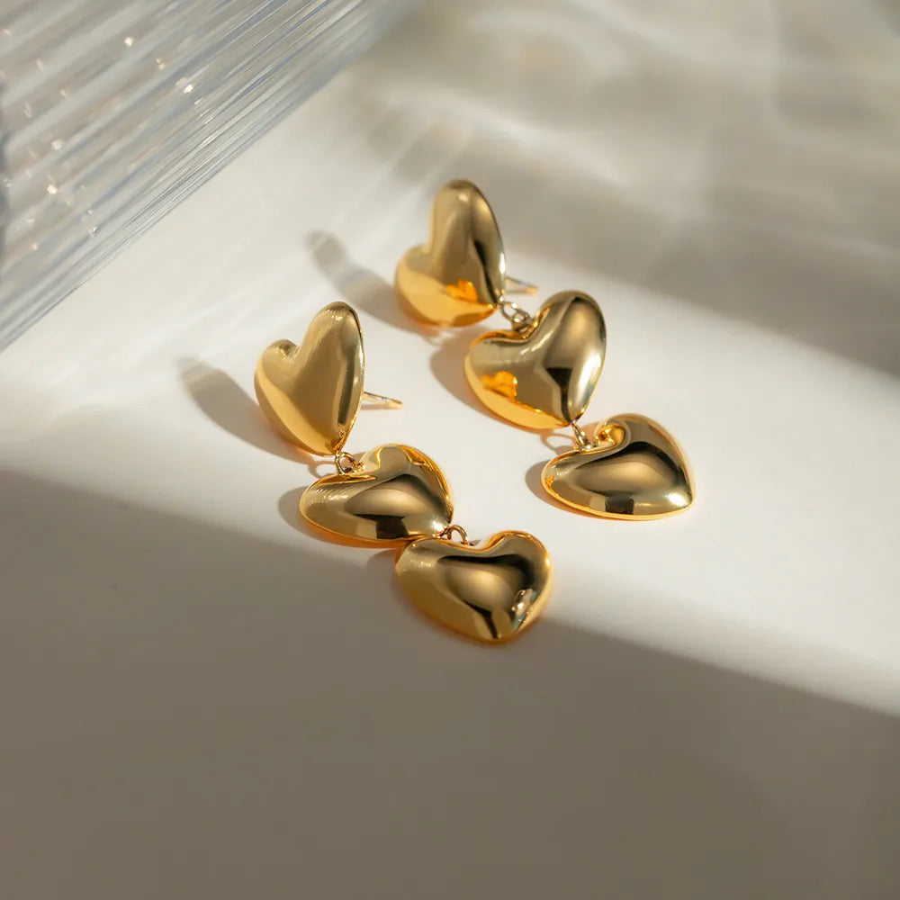 Stainless Steel Heart Earrings OutfitFlow