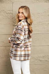 Plaid Button Front Shirt Jacket with Breast Pockets Trendsi